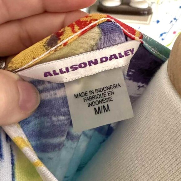 3 for $50💚 Allison Daley Wearable Art Colorful Pullover Top - Picture 3 of 4